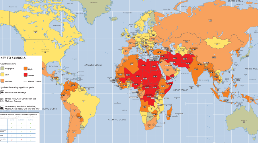Harta terorismului și violenței politice