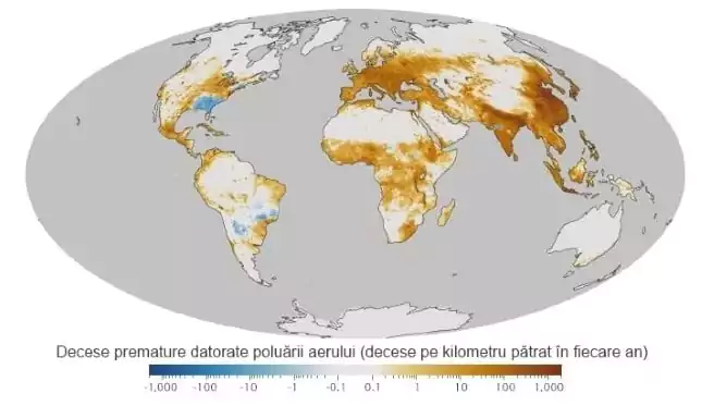 Harta mondială a poluării (decese)