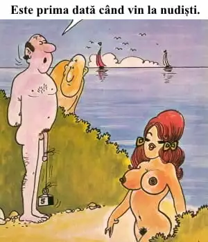 Caricaturi obscene - Prima dată la nudiști