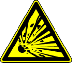 Atenție! Materiale explozive - Pericol de explozie