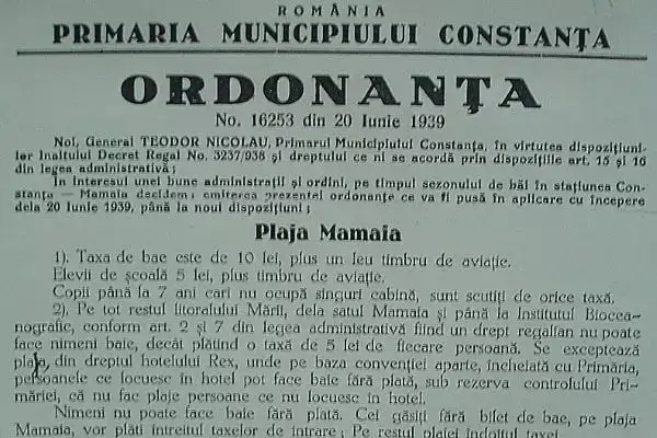 Plajă la Constanța-Mamaia acum 80 de ani